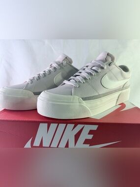 Nike Women’s 9.5 Court Legacy Lift Silt Red/Pale Ivory Malt Leather Sneaker